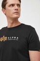 Alpha Industries tricou din bumbac Koszulka Alpha Industries Alpha Label T 118502 03 negru 118502.03