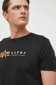 czarny Alpha Industries t-shirt bawełniany  Alpha Label T