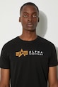 Alpha Industries t-shirt in cotone Label T 118502.03 nero