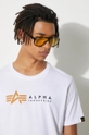 Βαμβακερό μπλουζάκι Alpha Industries Koszulka Alpha Industries Alpha Label T 118502 09 118502.09 λευκό