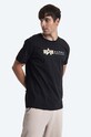 Odzież Alpha Industries t-shirt bawełniany Label 118502FP.03 czarny