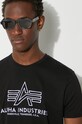 Bavlněné tričko Alpha Industries 118505.95 černá