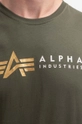 zielony Alpha Industries t-shirt bawełniany