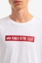 biały Alpha Industries t-shirt bawełniany