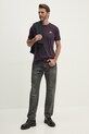 Bavlnené tričko Alpha Industries Backprint T 128507.03 fialová AW24