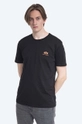 negru Alpha Industries tricou din bumbac De bărbați