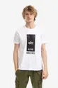 λευκό Βαμβακερό μπλουζάκι Alpha Industries Block Logo T Ανδρικά