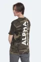 Βαμβακερό μπλουζάκι Alpha Industries Backprint T Camo  100% Βαμβάκι