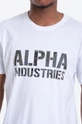 biały Alpha Industries t-shirt bawełniany