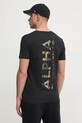 Одежда Хлопковая футболка Alpha Industries 128507CP.380 чёрный