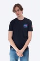 Bavlnené tričko Alpha Industries Space Shuttle T potlač tmavomodrá 176507.07
