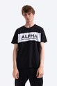 Alpha Industries t-shirt bawełniany nadruk czarny 186505.03