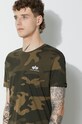 Βαμβακερό μπλουζάκι Alpha Industries 188505C.239 πράσινο