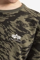 zielony Alpha Industries t-shirt bawełniany Basic Tee Small Logo Camo