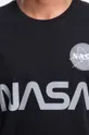 чёрный Хлопковая футболка Alpha Industries x NASA