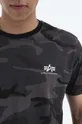 чёрный Хлопковая футболка Alpha Industries Basic T Small Logo Camo