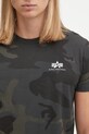 Bavlněné tričko Alpha Industries Basic T Small Logo Camo černá 188505C.125