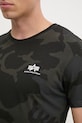 Bavlněné tričko Alpha Industries Basic T Small Logo Camo 188505C.125 černá