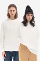 biela Bavlnené tričko s dlhým rukávom Guess Long Sleeve Mockneck Pánsky