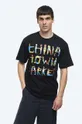 černá Bavlněné tričko Market Chinatown Market City Aerobics Tee Pánský