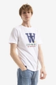 белый Хлопковая футболка Wood Wood Ace Typo T-shirt Мужской