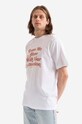Wood Wood tricou din bumbac Bobby Leave Me Alone print alb 50025702.2489