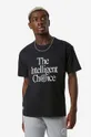 černá Bavlněné tričko New Balance Pánský