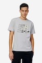 New Balance t-shirt bawełniany nadruk szary MT21568AG