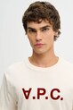 Памучна тениска A.P.C. Vpc Kolor бежов COBQX.H26943