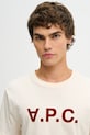 Памучна тениска A.P.C. Vpc Kolor бежов COBQX.H26943