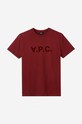 Βαμβακερό μπλουζάκι A.P.C. Vpc Kolor μπορντό COBQX.H26943