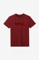 burgundské Bavlněné tričko A.P.C. Vpc Kolor