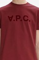 Βαμβακερό μπλουζάκι A.P.C. Vpc Kolor COBQX.H26943 μπορντό