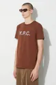 коричневий Бавовняна футболка A.P.C. Vpc Kolor