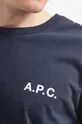 tmavomodrá Bavlnené tričko A.P.C. Mike