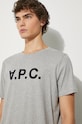 Bavlnené tričko A.P.C. VPC Color COEZB.H26943 sivá