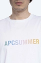 biały A.P.C. t-shirt bawełniany Viktor Summer Logo Tee