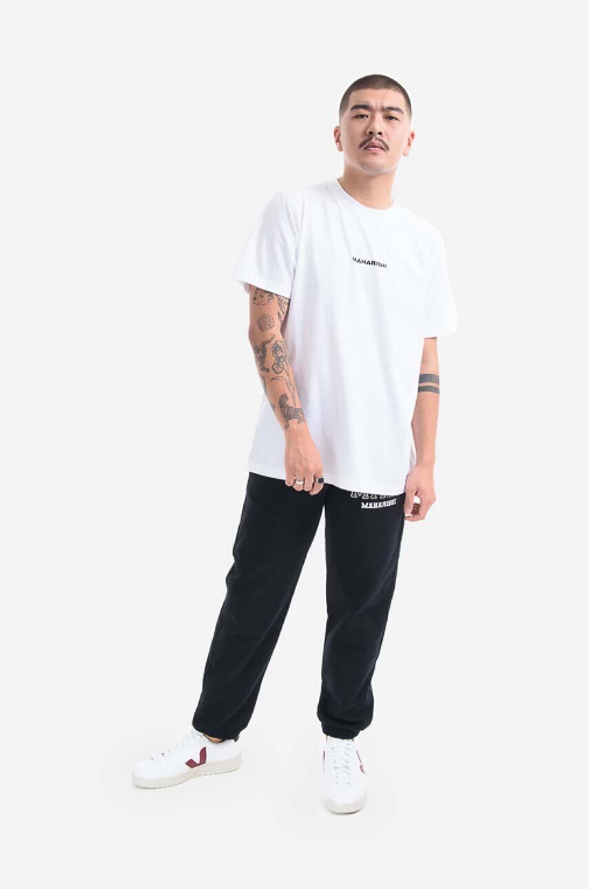 Maharishi cotton T-shirt Miltype Embroider T-shirt 9161.WHITE white AA00