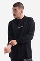 Maharishi cotton longsleeve top Miltype Embroider T-shirt 9162.BLACK black