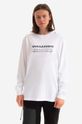 Бавовняний лонгслів Maharishi Miltype Embroidered L/S T-Shirt надрук білий 9754.WHITE