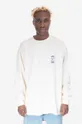 béžová Bavlnené tričko s dlhým rukávom Drôle de Monsieur Le T-Shirt Manches Longues NFPM TS153 CREAM Pánsky