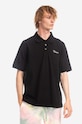 CLOTTEE cotton polo shirt Frog Button Polo cotton black CTPS1003.BLACK
