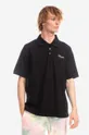 μαύρο Βαμβακερό μπλουζάκι πόλο CLOTTEE Frog Button Polo Ανδρικά