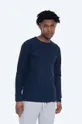 navy Norse Projects cotton longsleeve top Johannes Compact Waffle LS Men’s