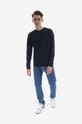 Norse Projects longsleeve din bumbac Niels Standard LS bleumarin