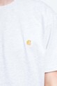 Carhartt WIP tricou I026391.ASH.HEATHE Koszulka Chase gri I026391.ASH.HEATHE