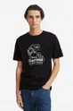 czarny Wood Wood t-shirt bawełniany X Garfield Męski