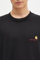 Bavlněné tričko s dlouhým rukávem Carhartt WIP Longsleeve American Script T-Shirt černá I029955.89XX