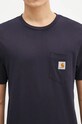 Bavlněné tričko Carhartt WIP S/S Pocket T-Shirt námořnická modř I030434.1CXX