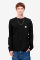μαύρο Βαμβακερή μπλούζα με μακριά μανίκια Carhartt WIPL/S Pocket T-Shirt Ανδρικά